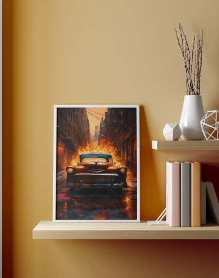 Voiture en flammes