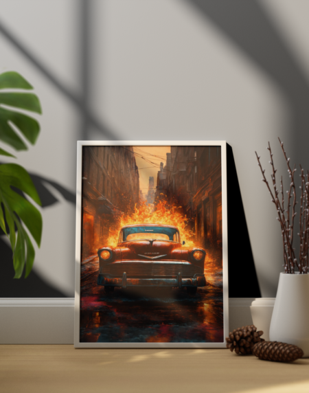 Voiture en flammes